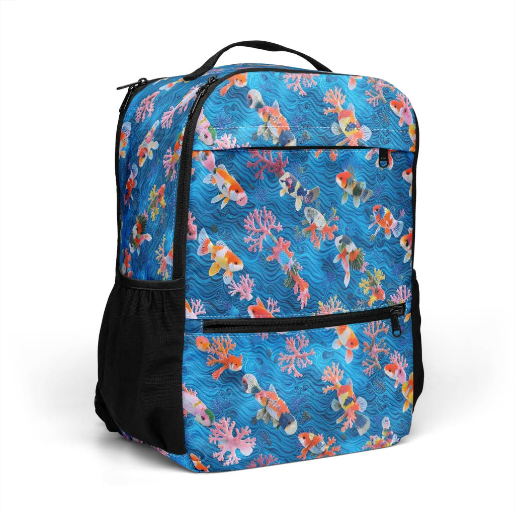 Coral Koi Current on Utility Backpack — Right Front