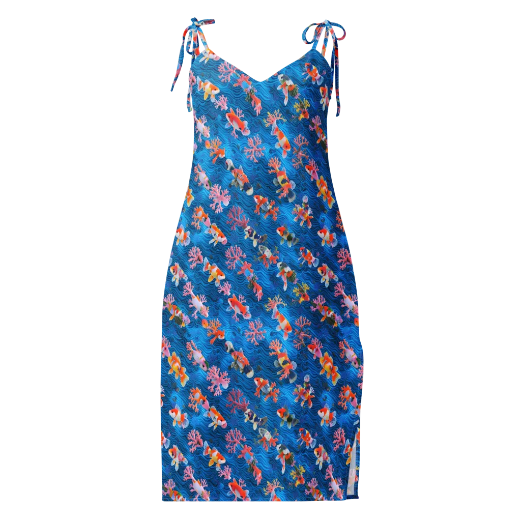 Coral Koi Current on Slip Dress — Front
