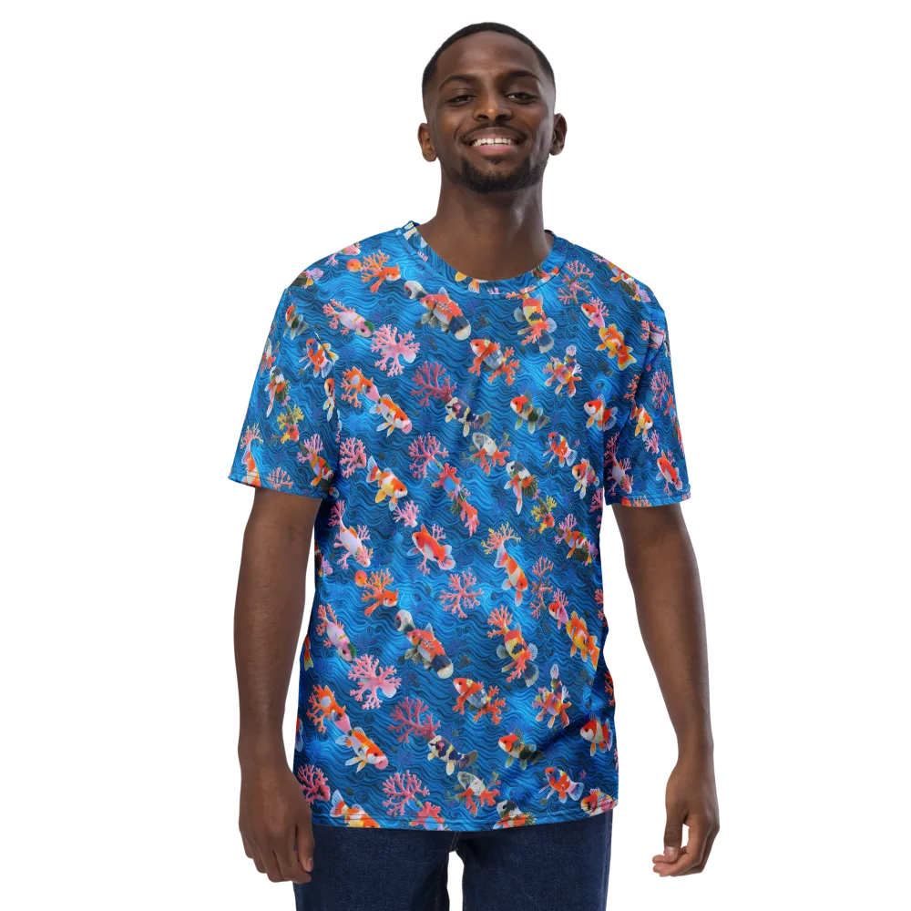 Coral Koi Current on Men's Crew Neck T-Shirt — Front