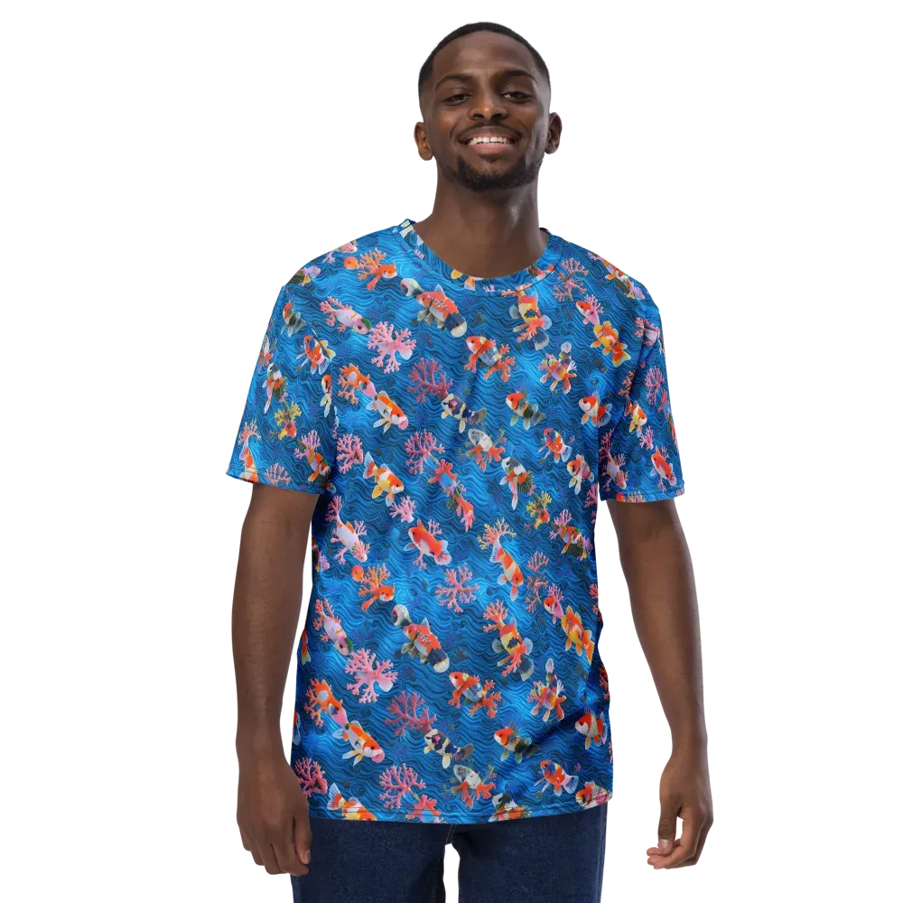 Coral Koi Current on Men's Crew Neck T-Shirt — Front