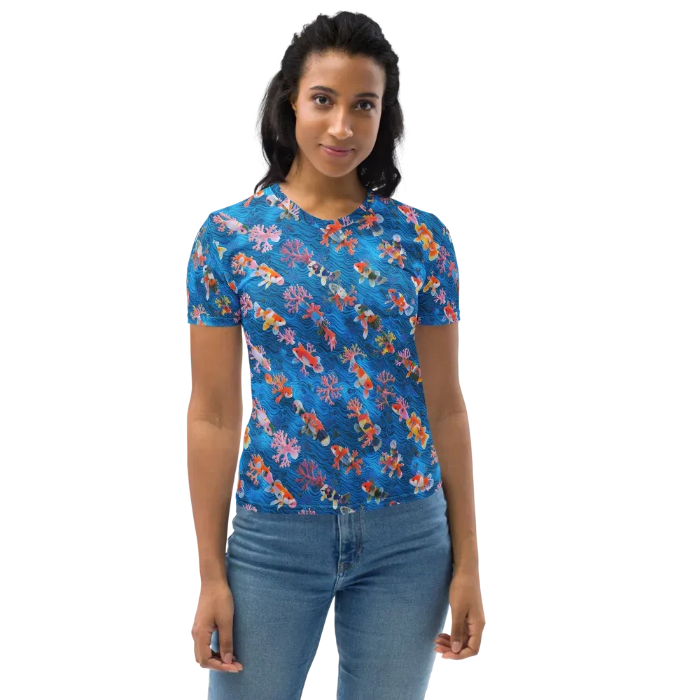 Coral Koi Current on Women's Crew Neck T-Shirt — Front