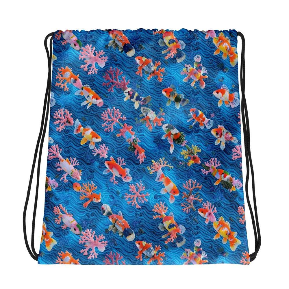 Coral Koi Current on Drawstring Bag — Photo