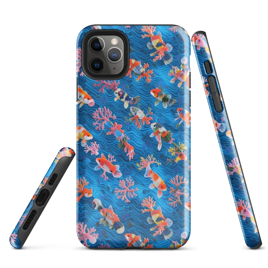 Coral Koi Current on Tough Case for iPhone® — Front