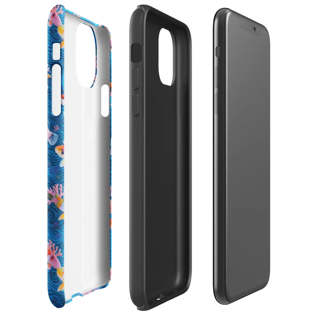 Coral Koi Current on Tough Case for iPhone® — Right