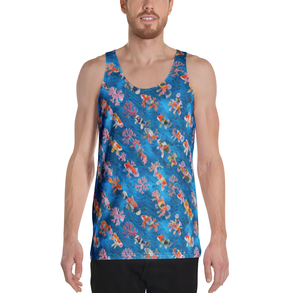 Coral Koi Current on Men's Tank Top — Front