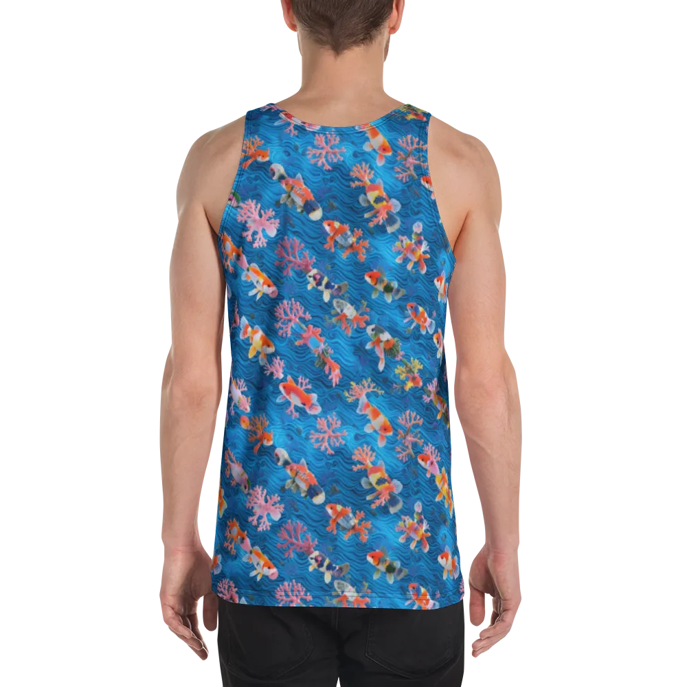 Coral Koi Current on Men's Tank Top — Back