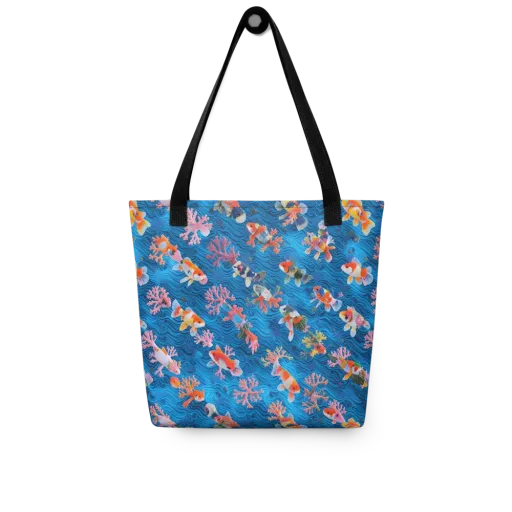 Coral Koi Current on a Tote Bag