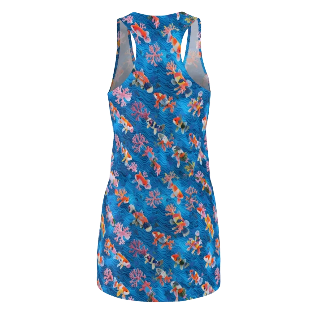 Coral Koi Current on Racerback Dress — Back