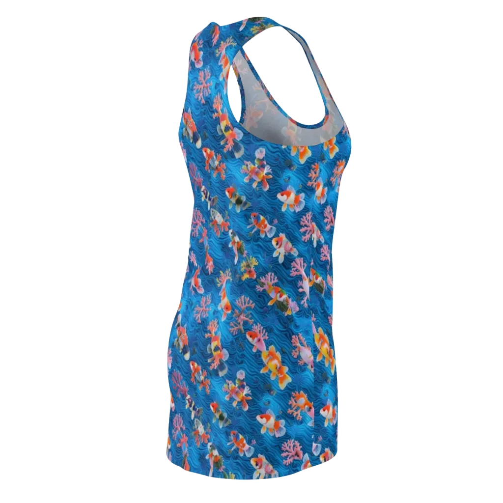 Coral Koi Current on Racerback Dress — Back Side