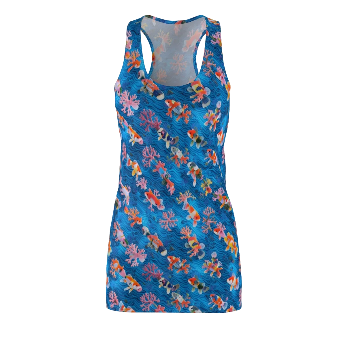 Coral Koi Current on Racerback Dress — Front