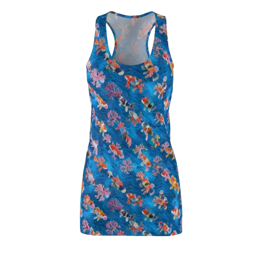 Coral Koi Current on a Racerback Dress