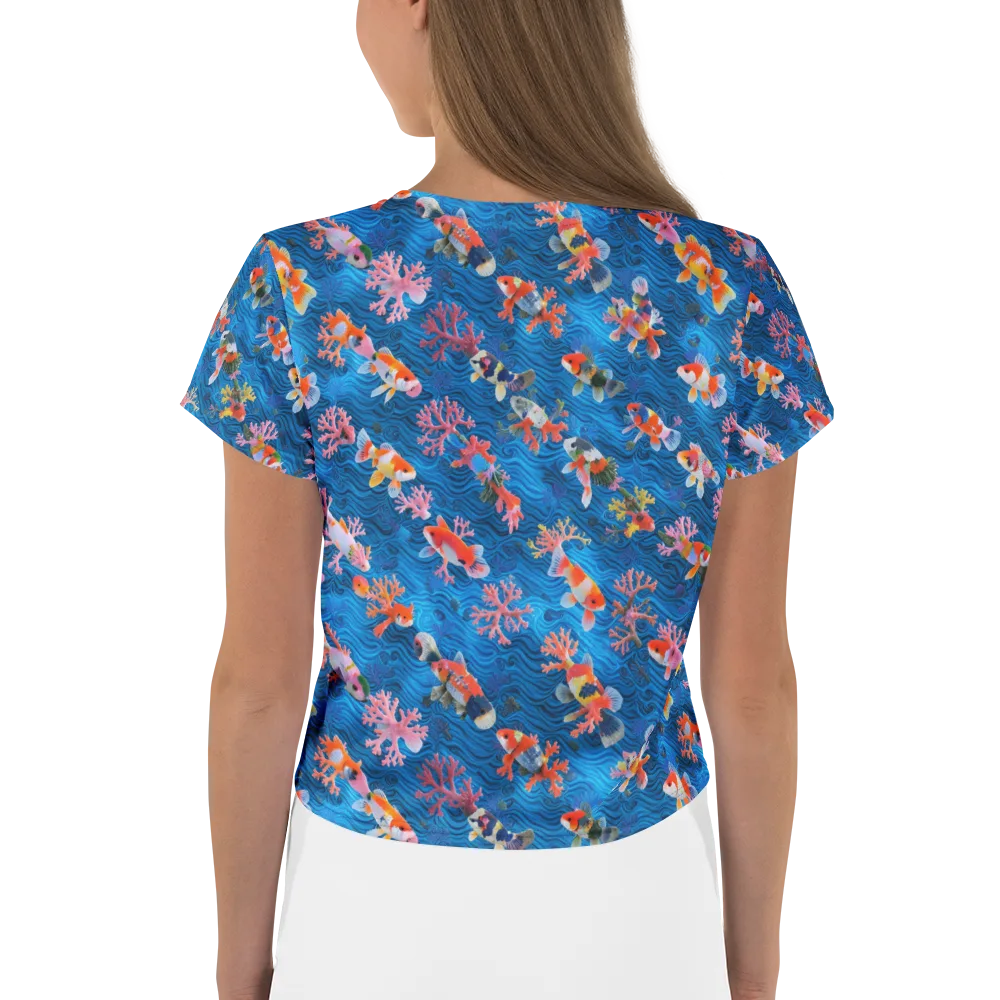 Coral Koi Current on Crop Tee — Back
