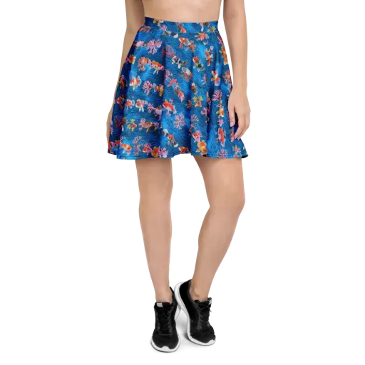 Coral Koi Current on a Skater Skirt