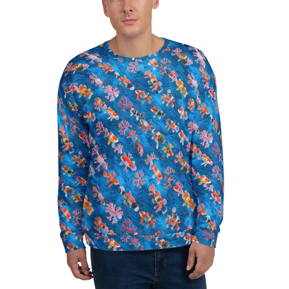 Coral Koi Current on Sweatshirt — Front