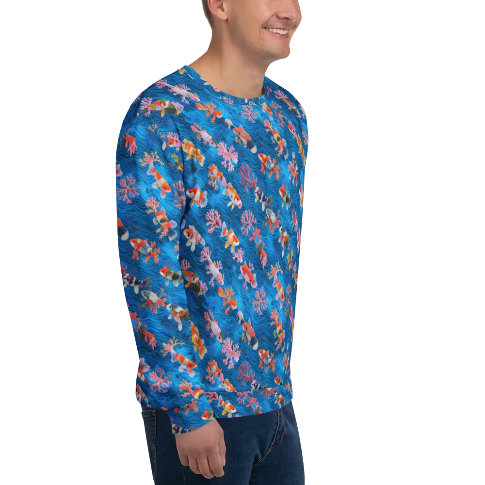 Coral Koi Current on Sweatshirt — Right Front