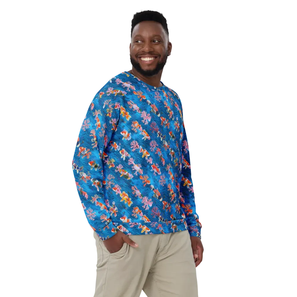Coral Koi Current on Sweatshirt — Front