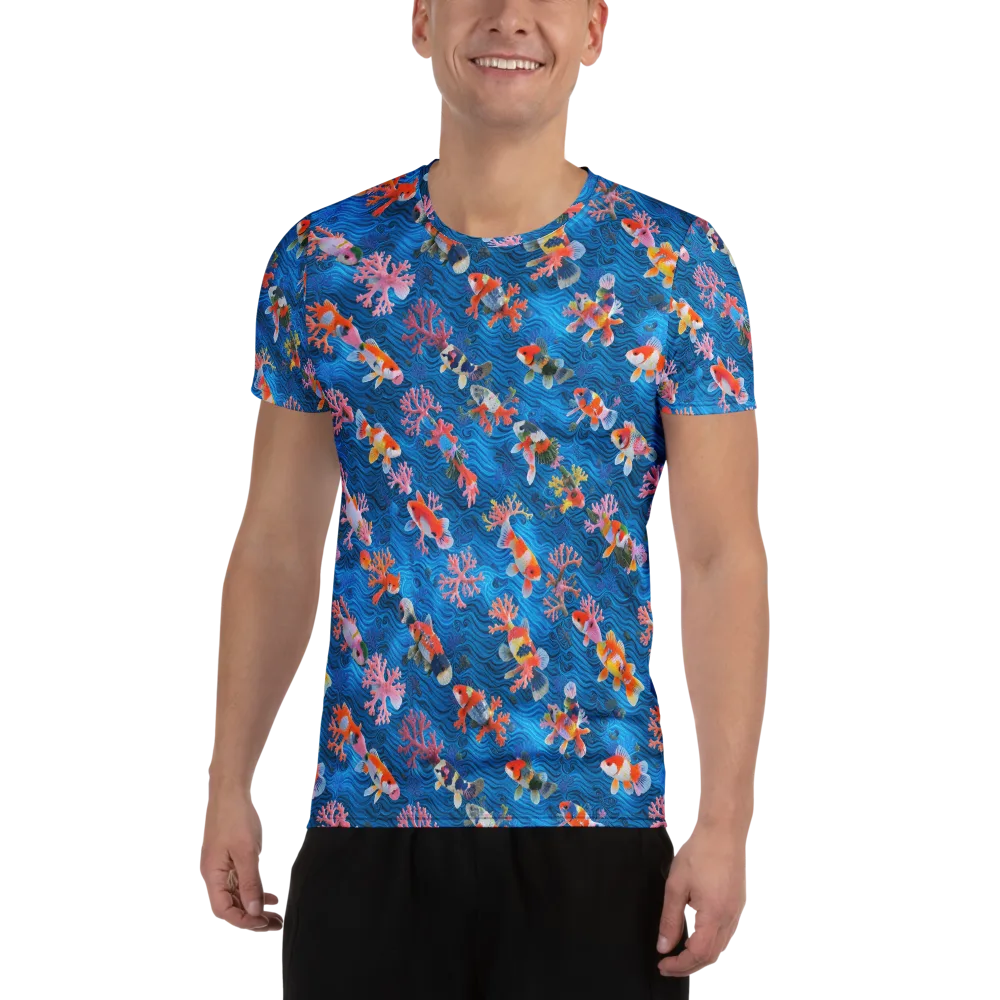 Coral Koi Current on Men's Athletic T-Shirt — Front
