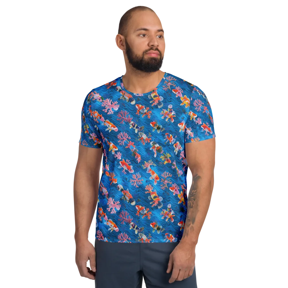 Coral Koi Current on Men's Athletic T-Shirt — Front