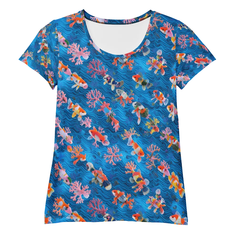 Coral Koi Current on Women's Athletic T-Shirt — Front