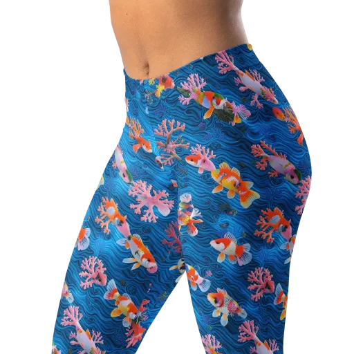 Coral Koi Current on a Leggings