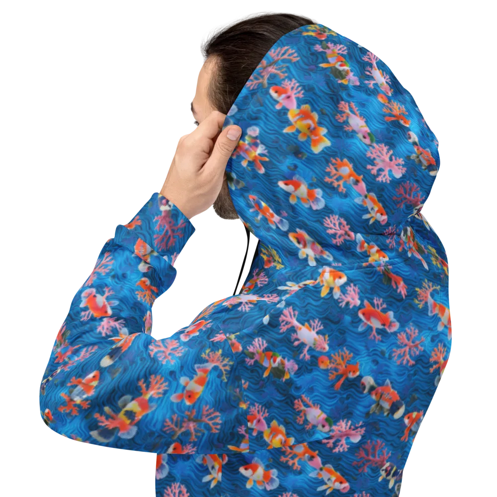 Coral Koi Current on Hoodie — Back