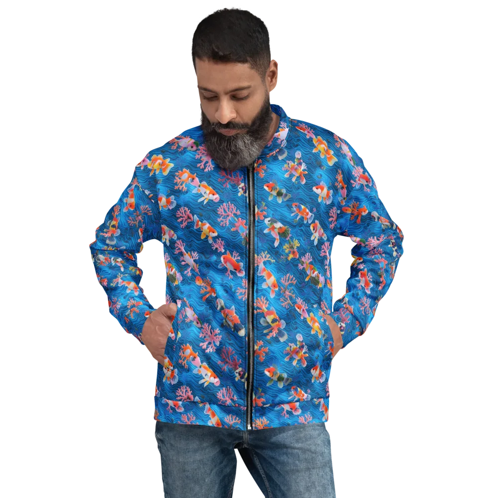 Coral Koi Current on Bomber Jacket — Front