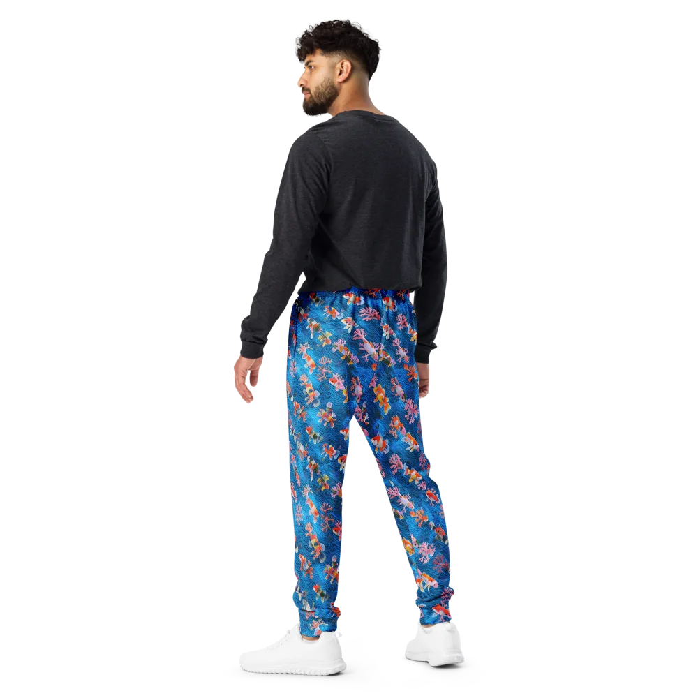 Coral Koi Current on Men's Joggers — Back