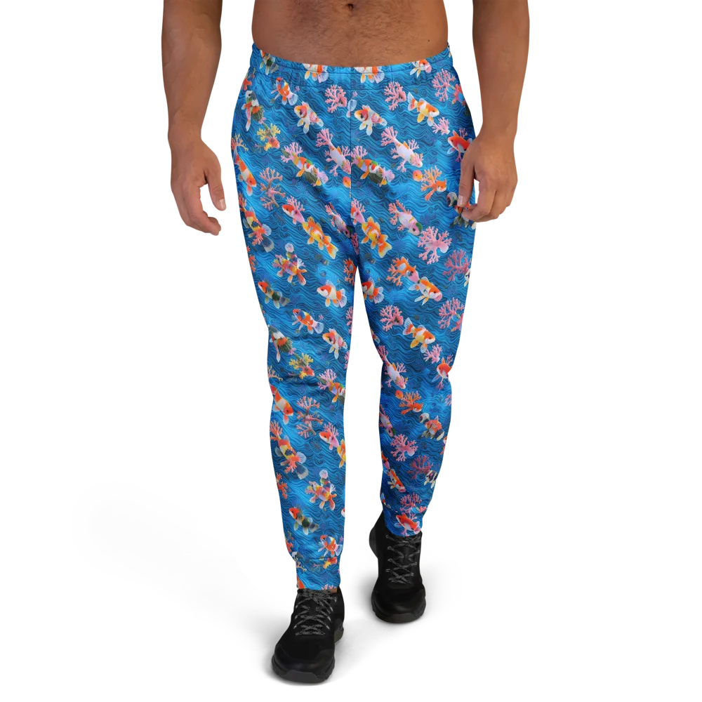 Coral Koi Current on Men's Joggers — Front