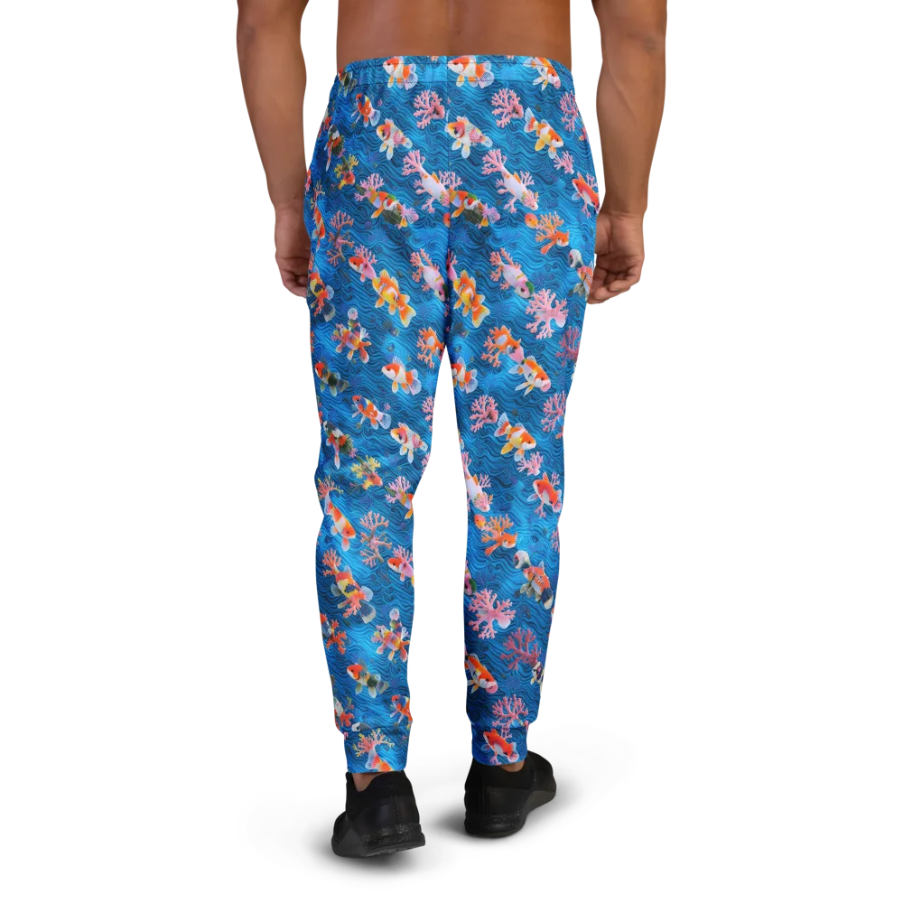 Coral Koi Current on Men's Joggers — Back