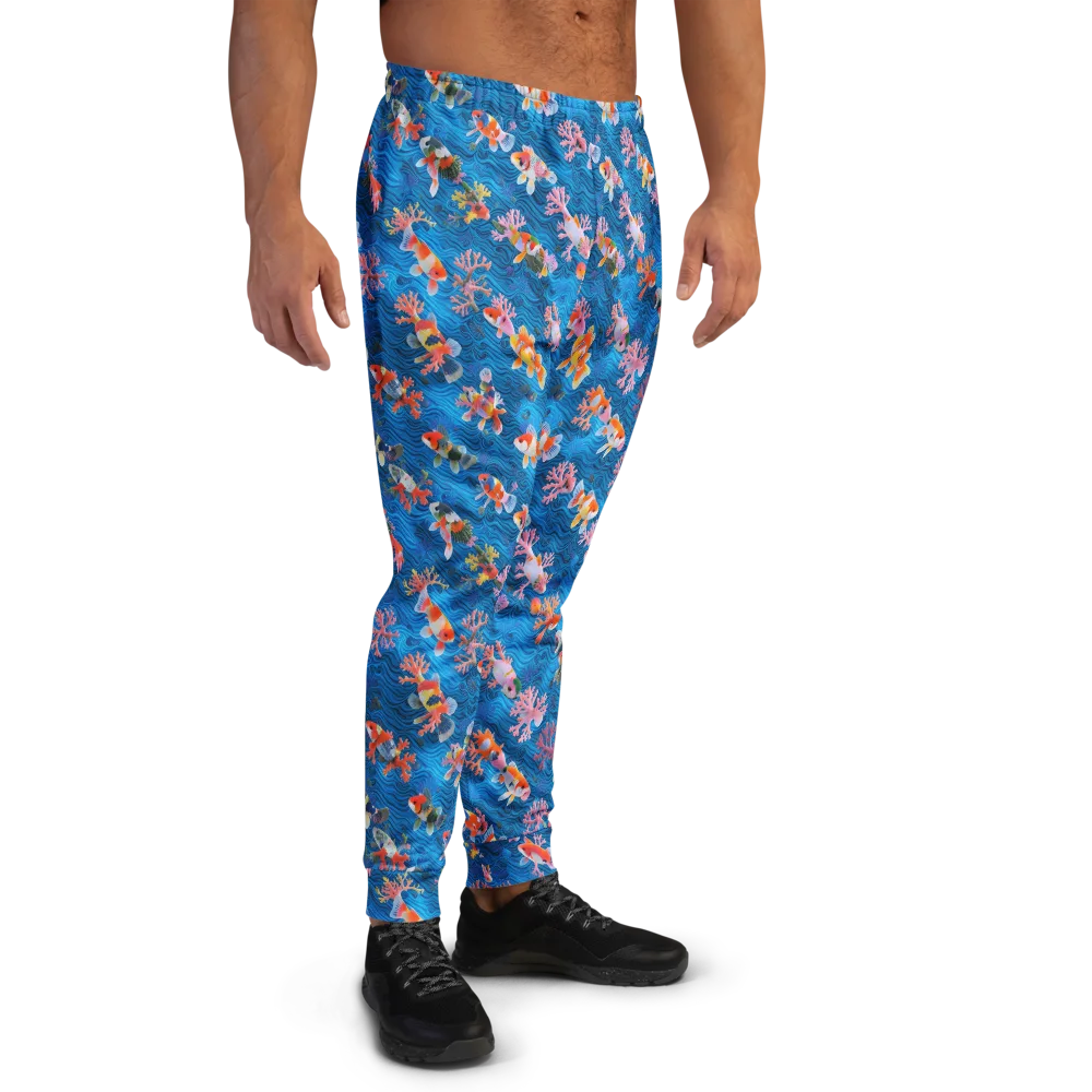 Coral Koi Current on Men's Joggers — Right