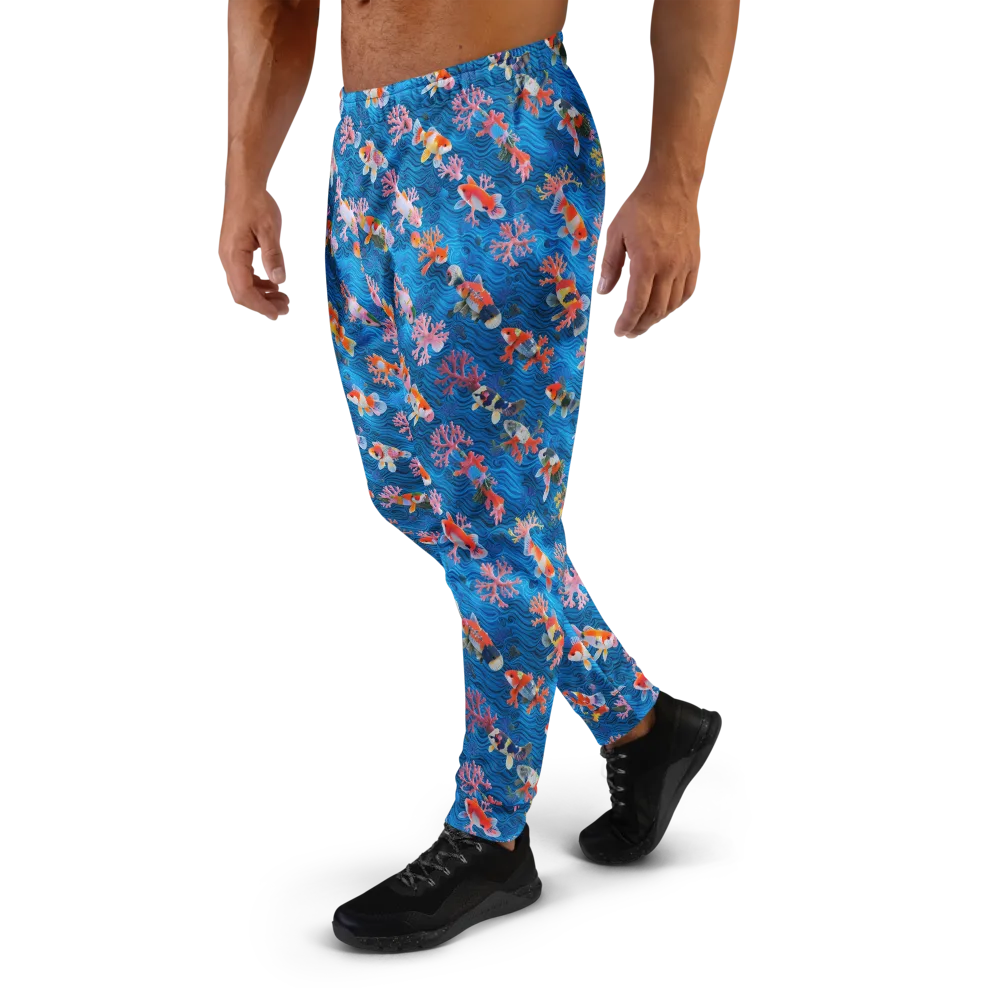 Coral Koi Current on Men's Joggers — Left