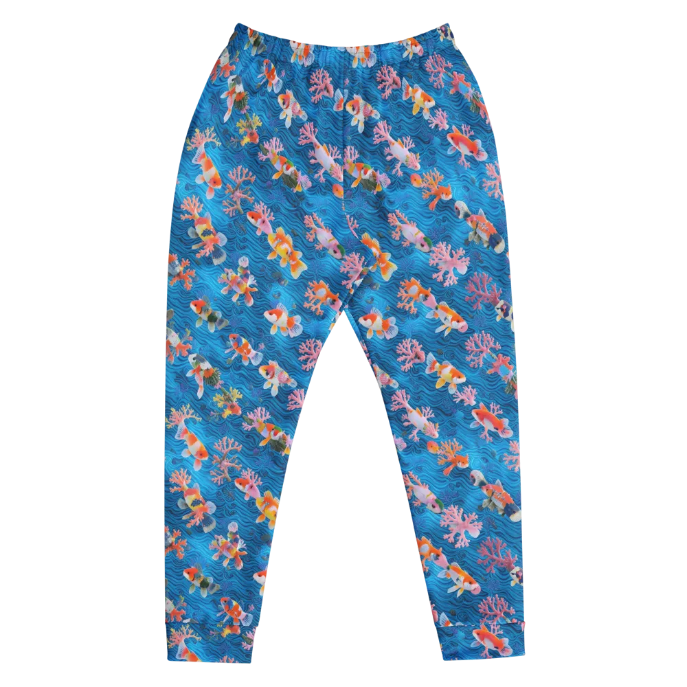 Coral Koi Current on Men's Joggers — Front