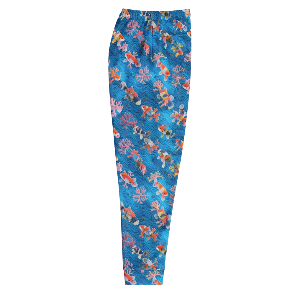 Coral Koi Current on Men's Joggers — Right