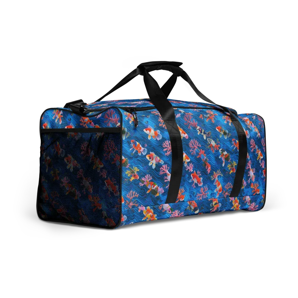 Coral Koi Current on Duffle Bag — Right Front