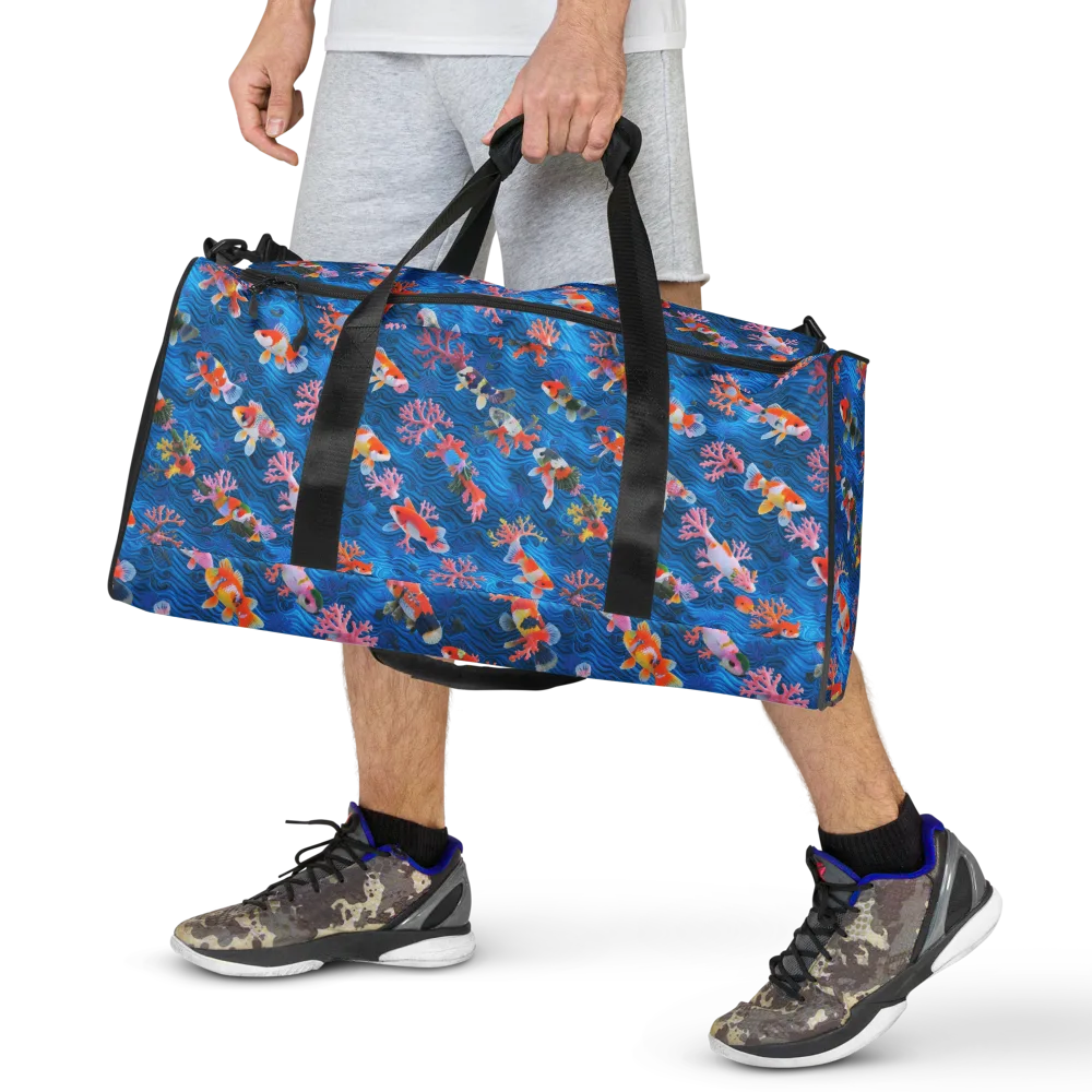 Coral Koi Current on Duffle Bag — Front