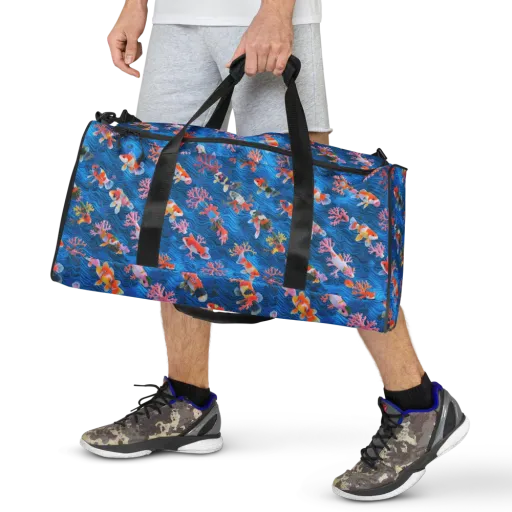 Coral Koi Current on a Duffle Bag