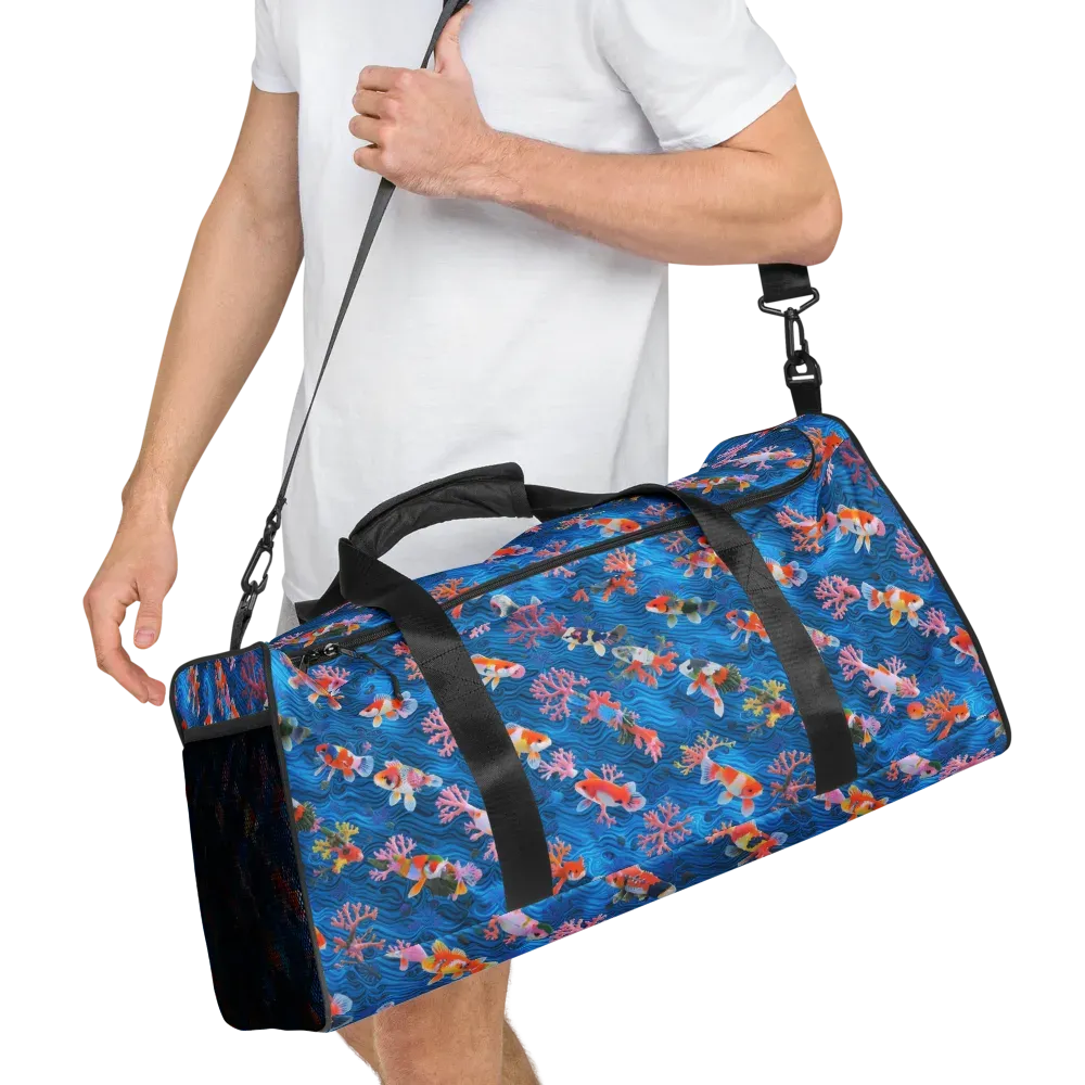Coral Koi Current on Duffle Bag — Right Front
