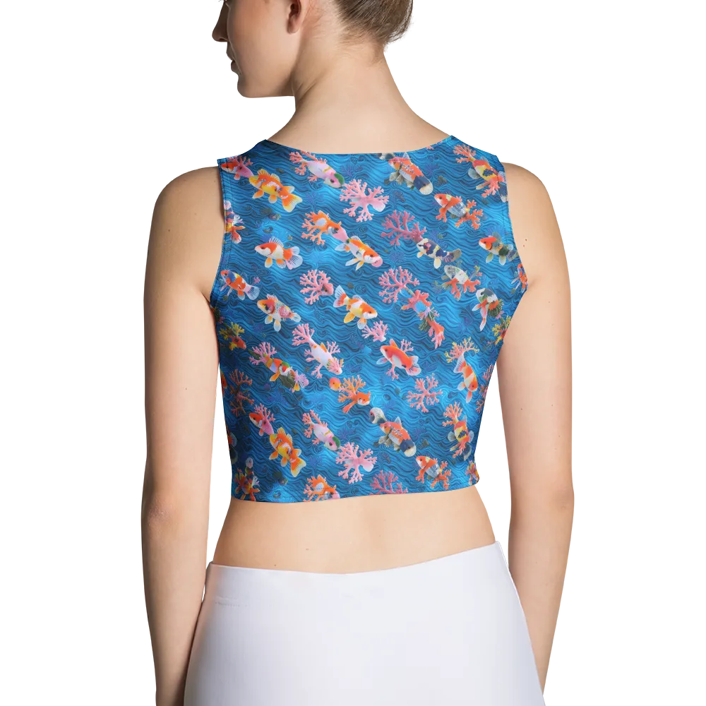 Coral Koi Current on Crop Top — Back