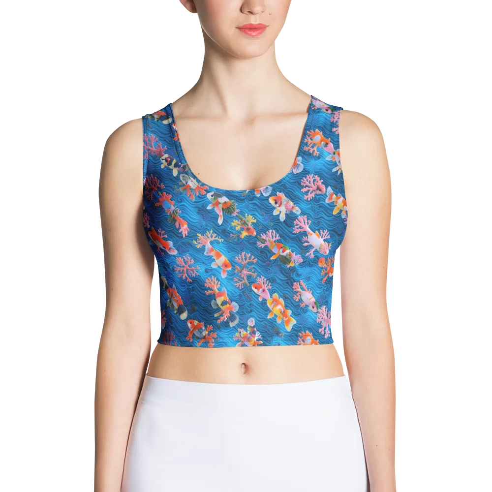 Coral Koi Current on Crop Top — Front