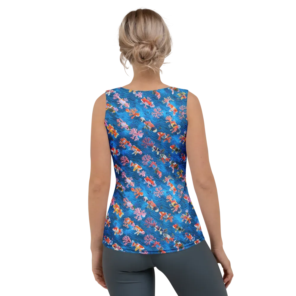 Coral Koi Current on Women's Tank Top — Back