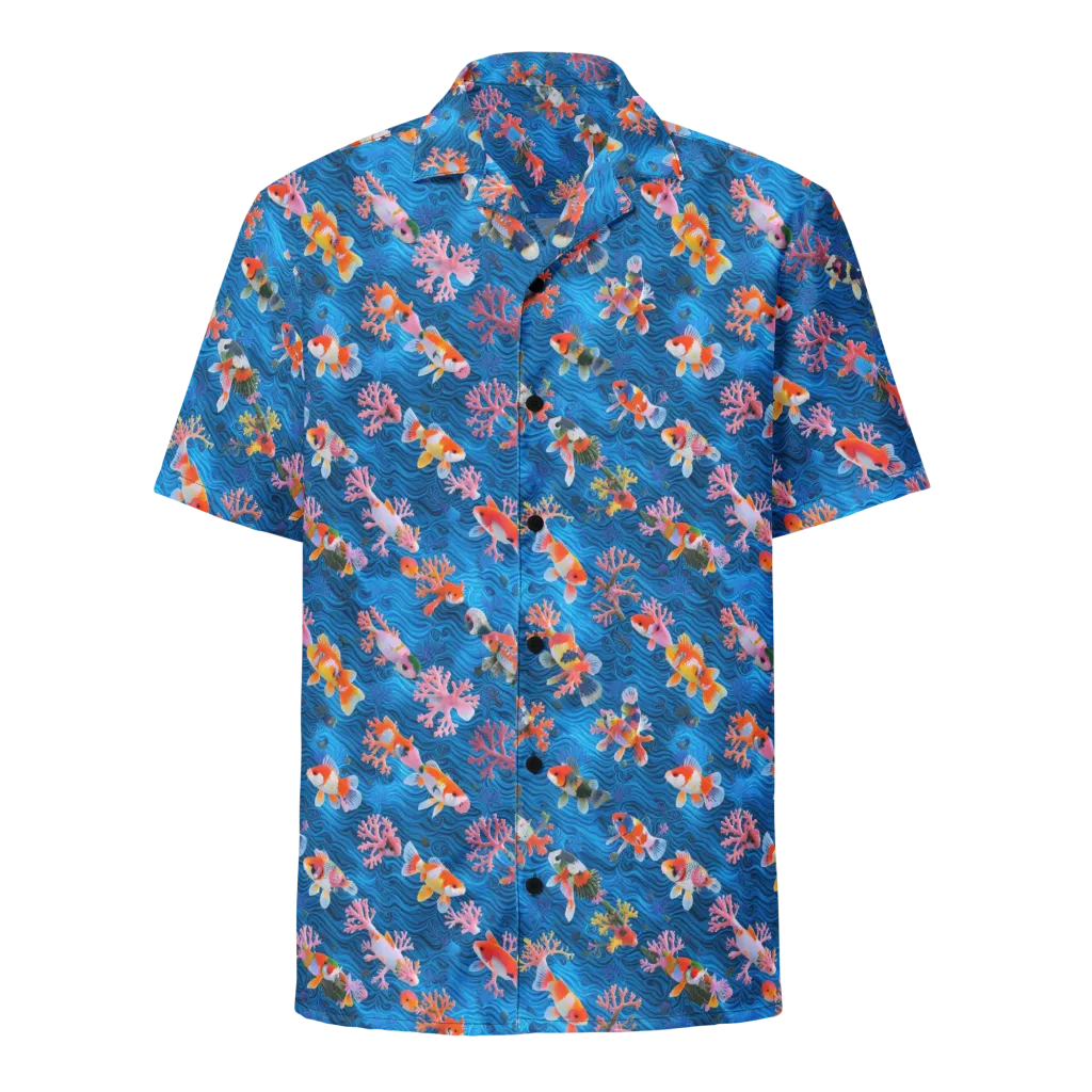 Coral Koi Current on Button Shirt — Front
