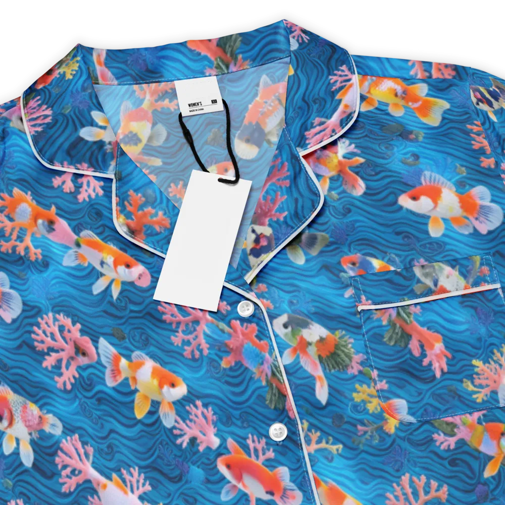 Coral Koi Current on Women's Short Sleeve Pajama Top — Product details