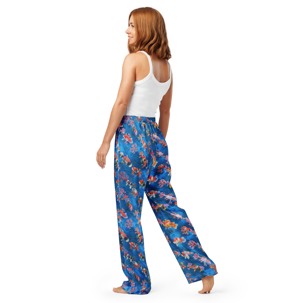 Coral Koi Current on Women's Pajama Pants — Back