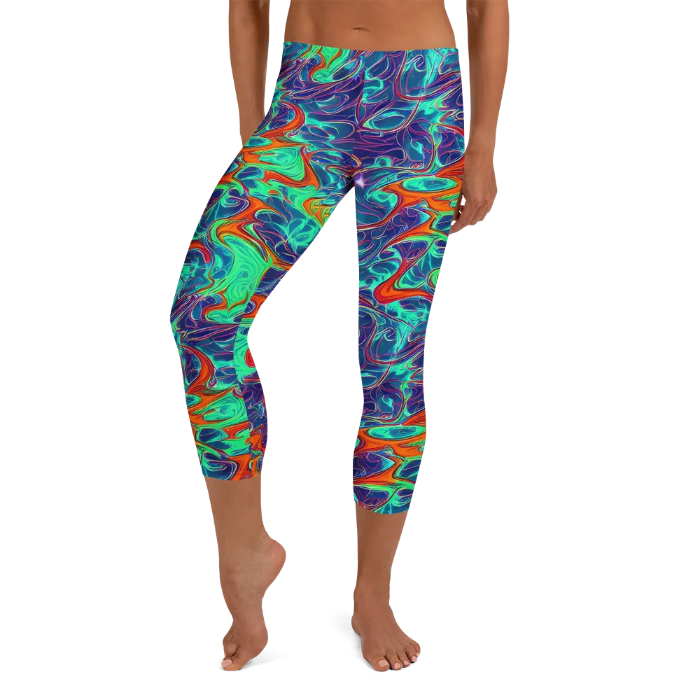 Cosmic Meltwater on Capri Leggings — Front
