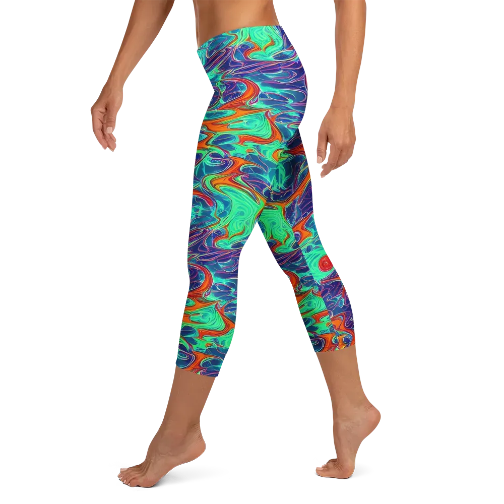 Cosmic Meltwater on Capri Leggings — Left