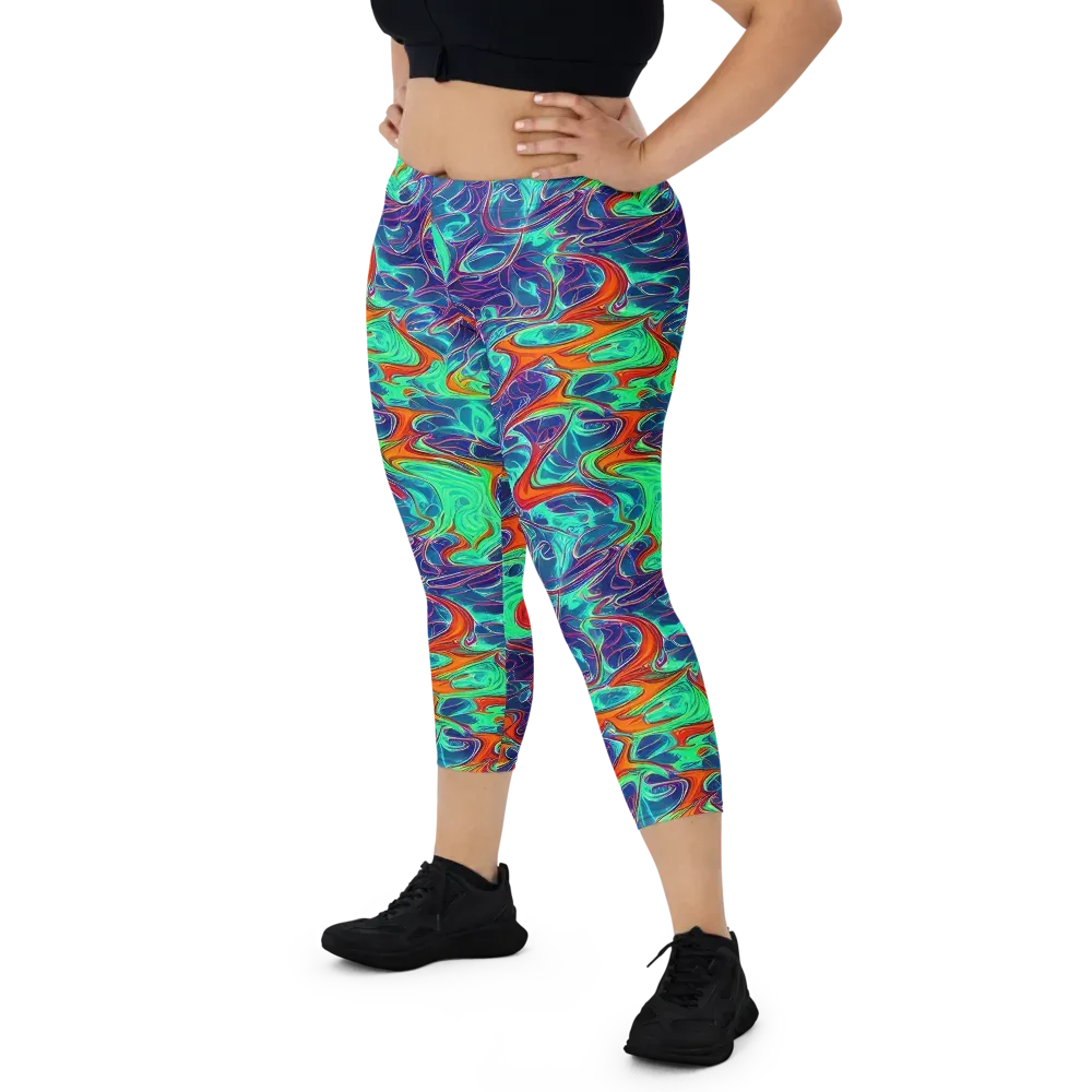 Cosmic Meltwater on Capri Leggings — Front