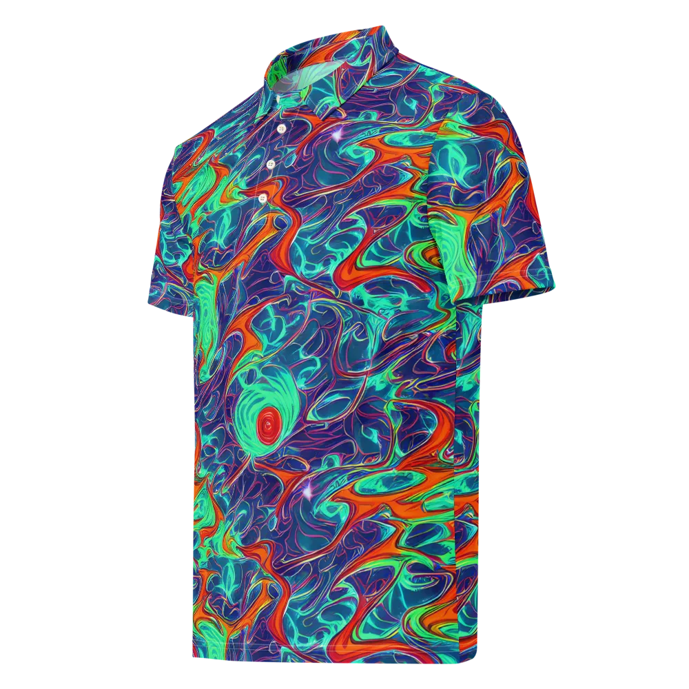 Cosmic Meltwater on Men's Slim Fit Polo Shirt — Left Front