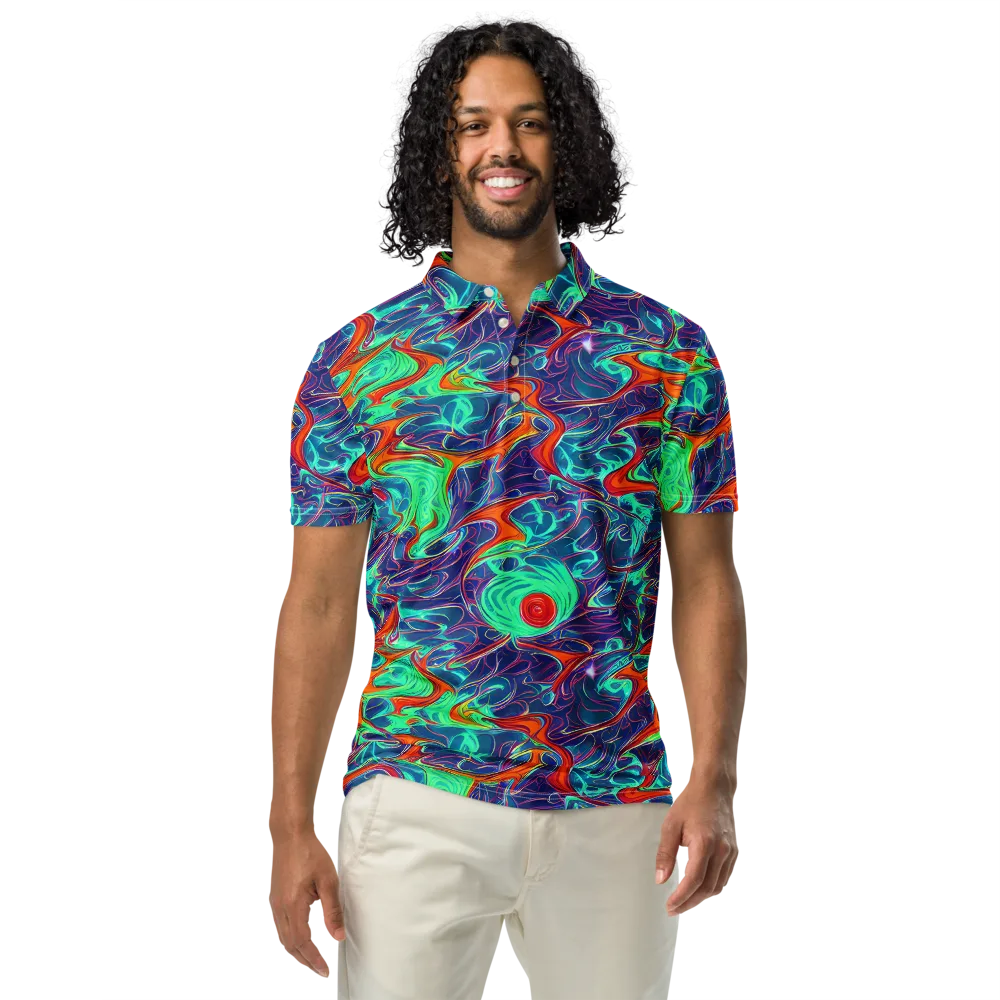 Cosmic Meltwater on Men's Slim Fit Polo Shirt — Front