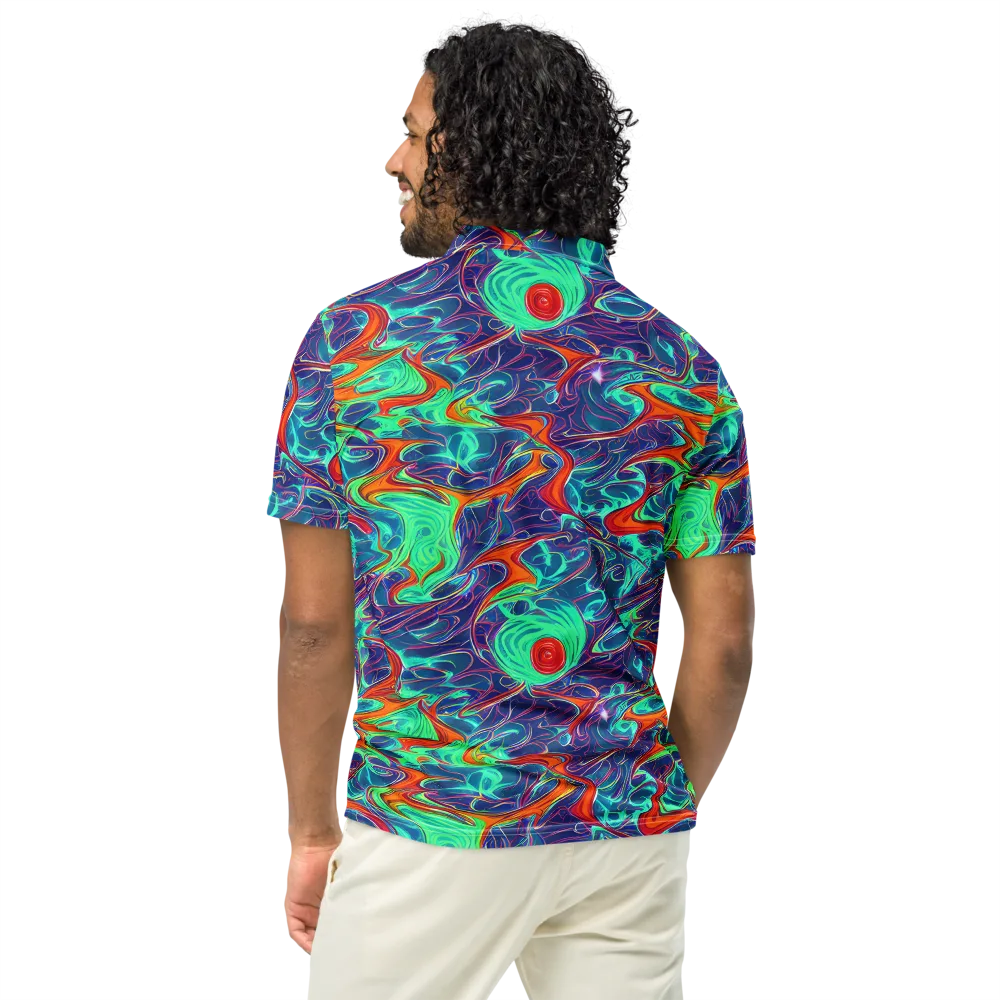 Cosmic Meltwater on Men's Slim Fit Polo Shirt — Back