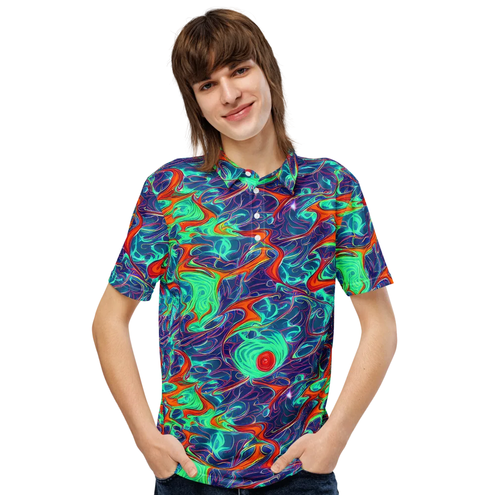 Cosmic Meltwater on Men's Slim Fit Polo Shirt — Front